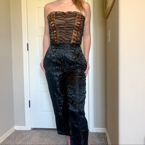 VTG Handmade Silky Monochromatic Black Dress Pants